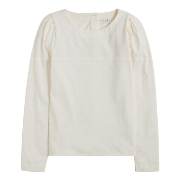 NEW J. CREW Factory Puff-sleeve button-back top in Ivory Cotton Knit Size Large - Picture 8 of 8